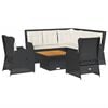 vidaXL Set Mobili da Giardino 6 pz con Cuscini in Polyrattan Nero