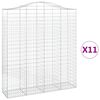 vidaXL Cesti Gabbioni ad Arco 11 pz 200x50x220/240 cm Ferro Zincato