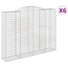vidaXL Cesti Gabbioni ad Arco 6 pz 300x50x220/240 cm Ferro Zincato