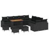 vidaXL Set Divano da Giardino 14 pz Nero polyrattan