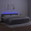 vidaXL Letto a Molle con Materasso e LED Grigio Chiaro 200x200 cm Velluto