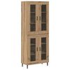 vidaXL Credenza 2 pcs Rovere artigianale Legno Stratificato e Vetro