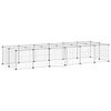 vidaXL Gabbia per Animali 28 Pannelli con Porta Nero 210x70x35 cm Acciaio