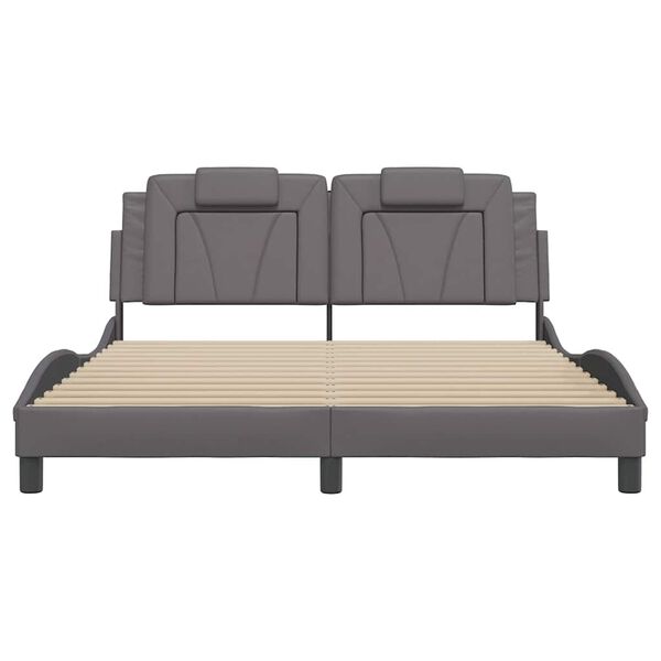 vidaXL Giroletto Viana senza Materasso Grigio 160x200 cm in Similpelle