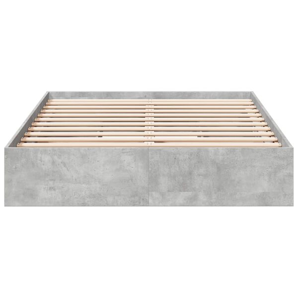 vidaXL Giroletto Cassetti Grigio Cemento 135x190 cm Legno Multistrato