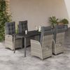 vidaXL Set Pranzo da Giardino 5pz con Cuscini Grigio Chiaro Polyrattan