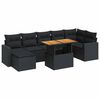 vidaXL Set Divani da Giardino con Cuscini 8 pz Nero in Polyrattan