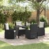 vidaXL Set da Pranzo per Giardino 5 pcs Nero polyrattan