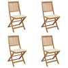 vidaXL Sedie da Giardino Pieghevoli 4 pz con Cuscini Massello Acacia