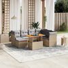 vidaXL Set Divano da Giardino 8 pz con Cuscini Beige in Polyrattan
