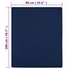 vidaXL Lenzuola con Angoli Jersey 2pz Blu Marino 90x200 cm Cotone
