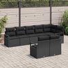 vidaXL Set di divani 8 pcs Nero polyrattan