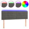 vidaXL Testiera a LED Grigio Scuro 144x5x78/88 cm in Velluto