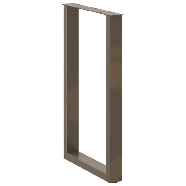 vidaXL Gambe per tavolo da bar a forma di U 2 pz in acciaio naturale 60x(90-91) cm