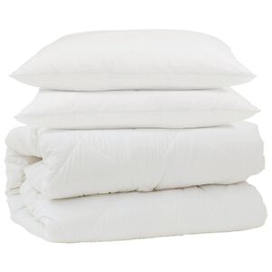 vidaXL Set di Piumoni 3 pcs Bianco Microfibra e Piuma d'Oca