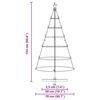 vidaXL Albero a Cono di Natale con supporto Nero 150 cm Acciaio