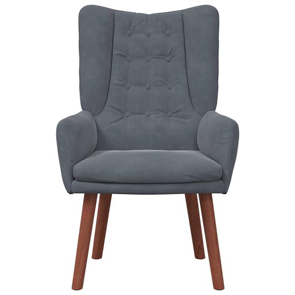 vidaXL poltrona Grigio scuro 63 x 67 x 94 cm Velluto