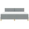 vidaXL Letto a molle con materasso Grigio chiaro 180 x 200 cm Tessuto