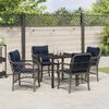 vidaXL Set da Pranzo per Giardino 5 pcs Grigio e Nero Rattan