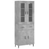 vidaXL Credenza Grigio Cemento 69,5x34x180 cm in Legno Multistrato