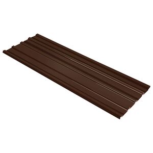 vidaXL Pannello per tetto 12 pz Marrone 129 x 45 cm Acciaio zincato