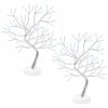 vidaXL Mini albero di Natale starburst 2 pz Argento Diam. 12 x 50 cm