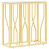 vidaXL Tavolino Consolle Oro 70x30x70 cm in Acciaio Inox e Vetro