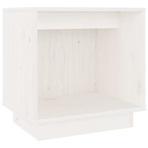 vidaXL Comodino Bianco 40x30x40 cm in Legno Massello di Pino