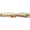 vidaXL Set di divani da esterno con cuscino 9 pcs Naturale e Crema