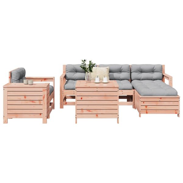 vidaXL Set Divani da Giardino 7 pz in Legno Massello Abete Douglas