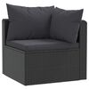vidaXL Set Divani da Giardino 7 pz con Cuscini in Polyrattan Nero
