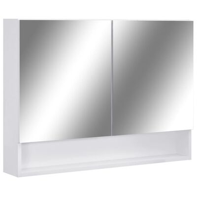 vidaXL Armadietto a Specchio con LED Bianco 80x15x60 cm in MDF