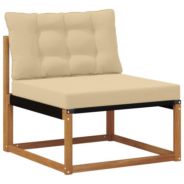 vidaXL Set di divani da esterno con cuscino 5 pcs Naturale e Beige