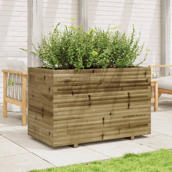 vidaXL Fioriera da Giardino 110x60x72 cm in Legno di Pino Impregnato