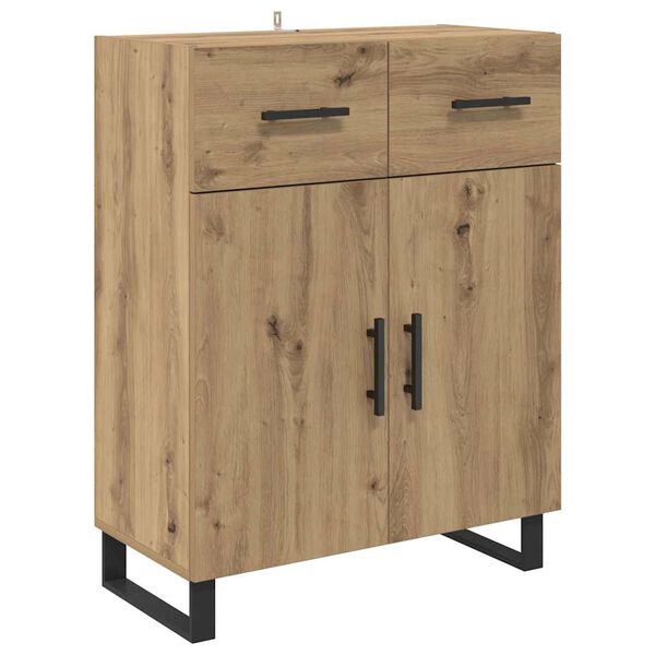 vidaXL Credenza Rovere artigianale 69,5 x 34 x 90 cm Legno multistrato