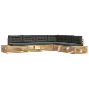 vidaXL 6 Pezzo Set di divani da esterno Poliestere Bianco