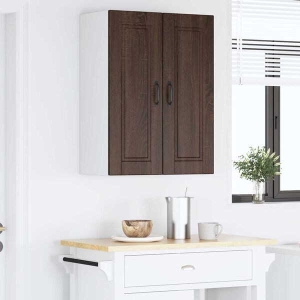 vidaXL Mobile da cucina con porta 2 pcs Rovere Marrone 30 x 31 x 80 cm