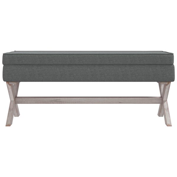 vidaXL Sgabello Portaoggetti Grigio Scuro 110x45x49 cm in Tessuto
