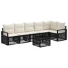 vidaXL Set Divano da Giardino 7 pz Nero polyrattan