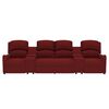 vidaXL Divano Massaggio a 4 Posti con Portabicchieri Rosso Vino