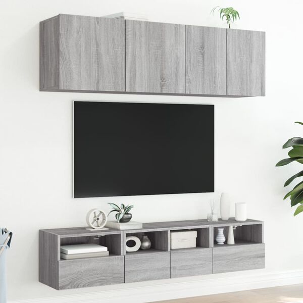 vidaXL Mobile TV Parete Grigio Sonoma 40x30x30 cm in Legno Multistrato