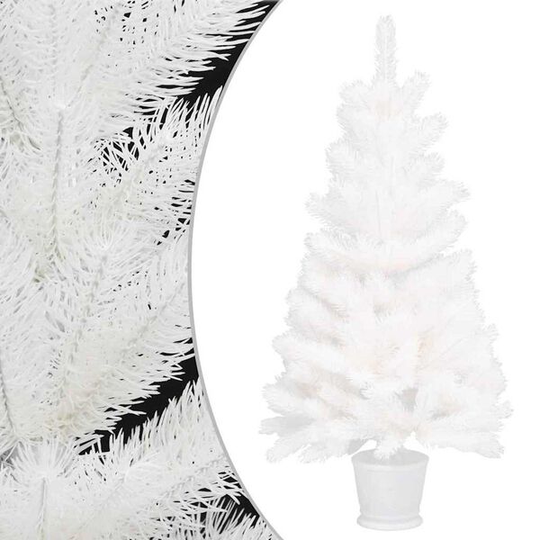 vidaXL Albero di Natale Preilluminato con Palline Bianco 90 cm