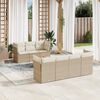 vidaXL Set Divano da Giardino 8 pz con Cuscini Beige in Polyrattan