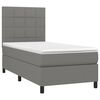 vidaXL Letto a Molle Materasso e LED Grigio Scuro 90x200 cm in Tessuto