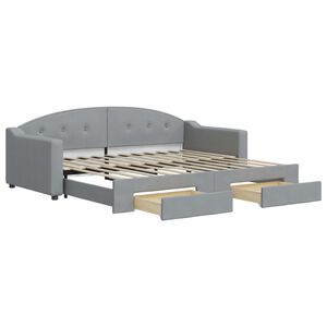 vidaXL Divano Letto Estraibile Cassetti Grigio Chiaro 90x200cm Tessuto