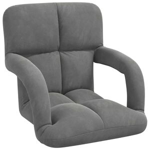 vidaXL Sedia da Pavimento Grigio scuro 58 x 62 x 58 cm Velluto