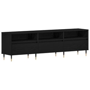 vidaXL Mobile TV Rovere Nero 150 x 30 x 44,5 cm Legno multistrato