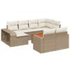 vidaXL Set Divani da Giardino 11 pz con Cuscini Beige in Polyrattan