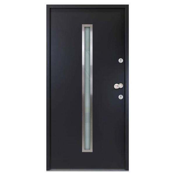 vidaXL Porta Ingresso in Alluminio Antracite 90x200 cm
