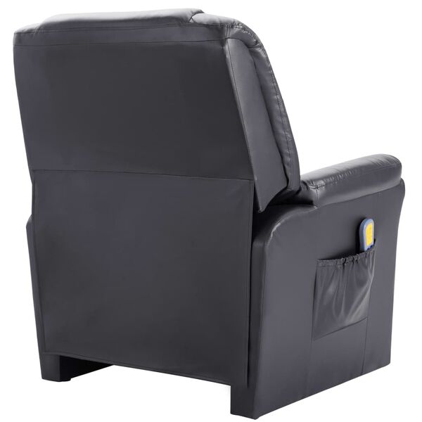 vidaXL Poltrona Massaggiante Reclinabile Grigia in Similpelle